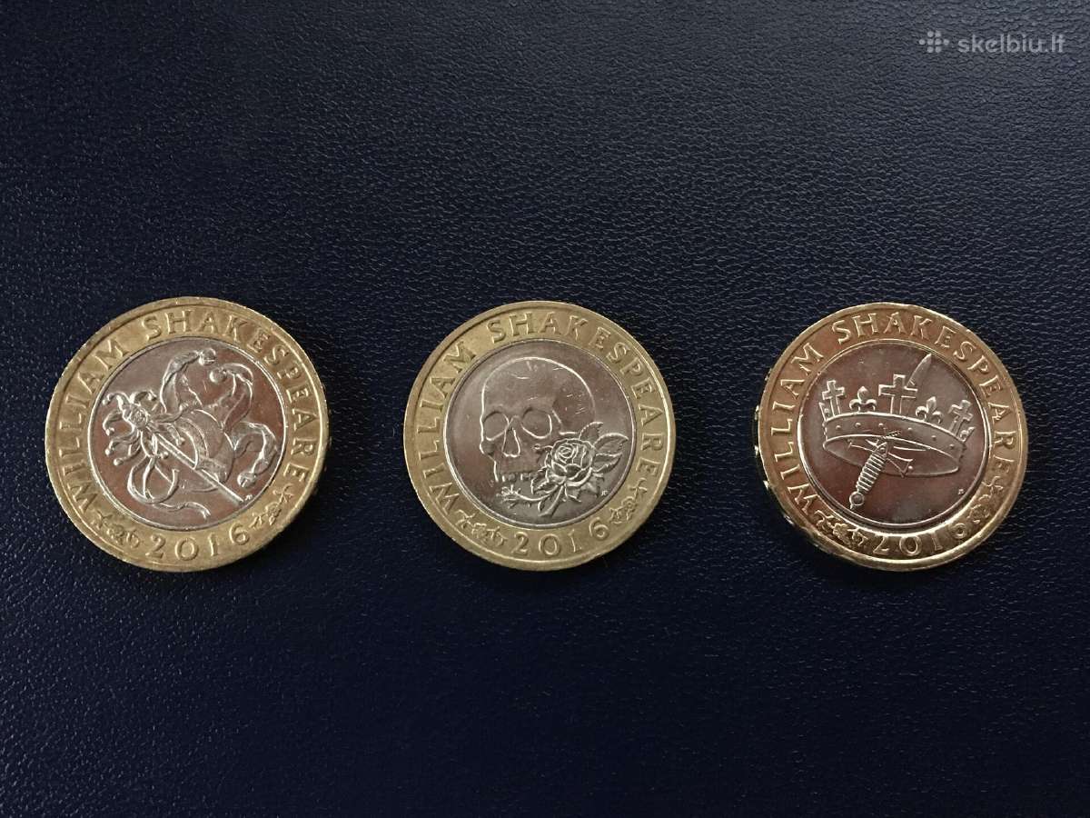 Monetos UK 2016m. 2 svarai, 3 vnt.