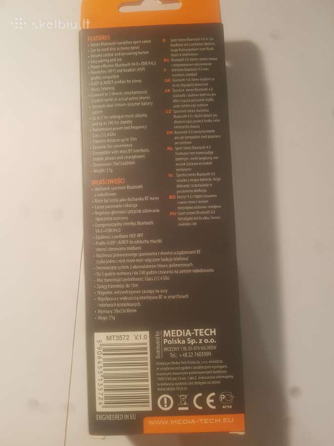 Pigios Bluetooth ausinės Mediatech Marathon Mt3572 - nuotraukos Nr. 6