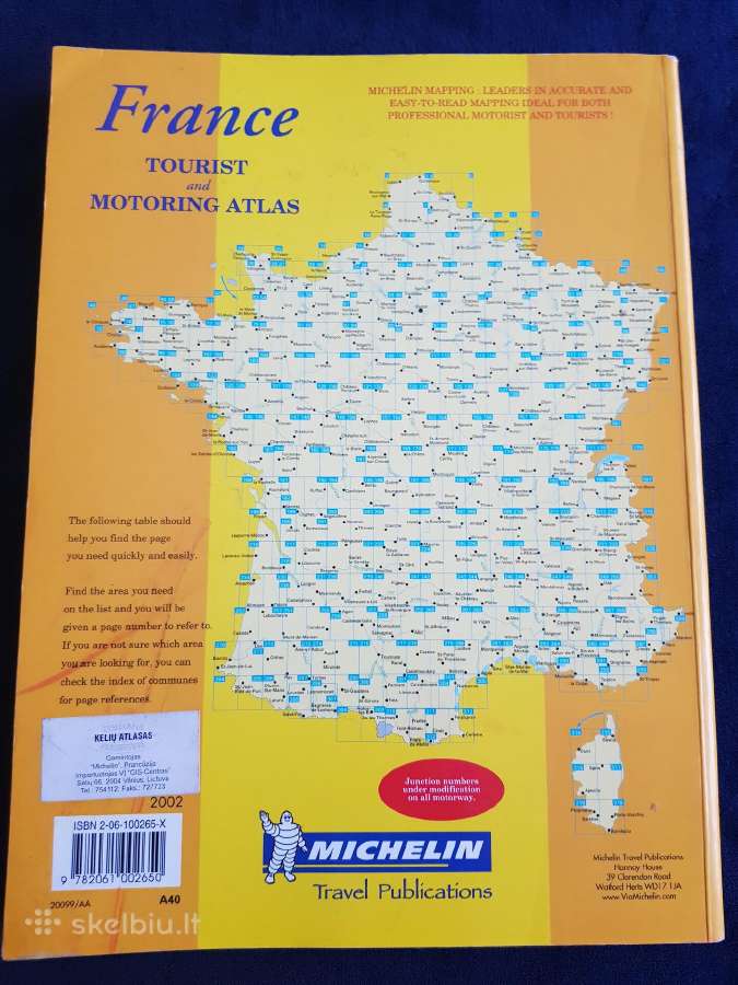 Michelin France Tourist- motoring atlas -atlasas - nuotraukos Nr. 2
