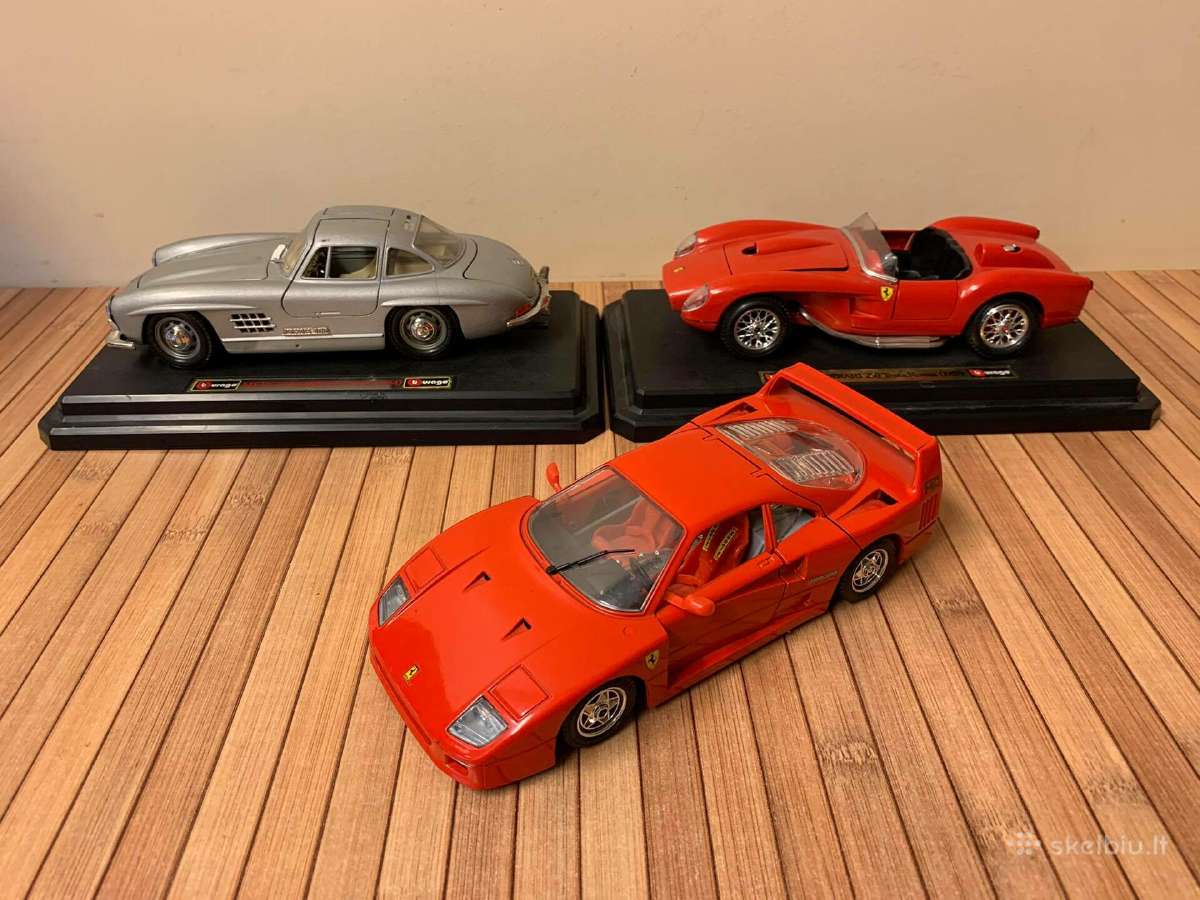 Modeliukai automodeliai 1:24 Ferrari Mercedes