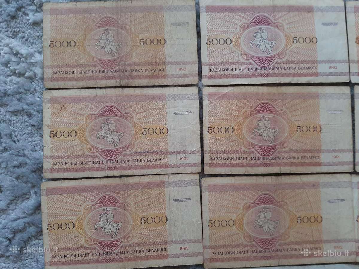 Baltarusijos 5000 rubliu banknotai 14vnt.-4€ - nuotraukos Nr. 6