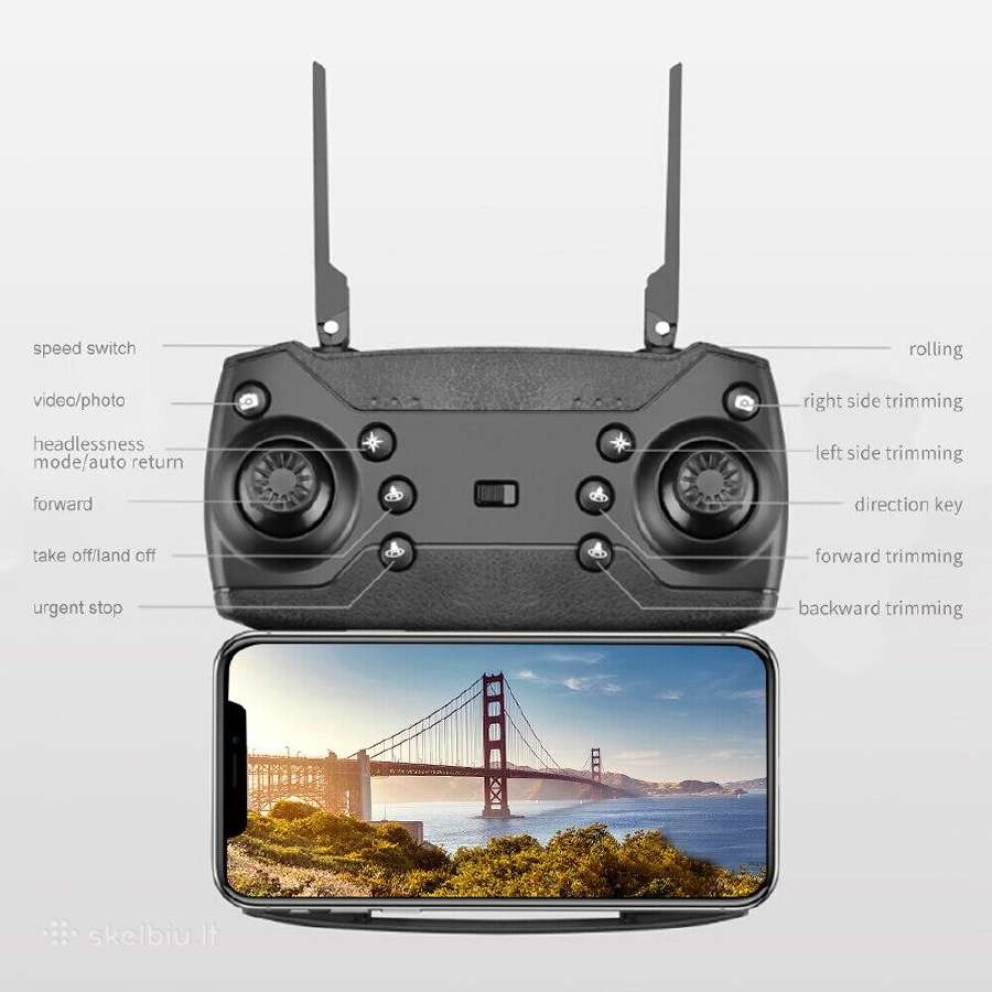 Naujas dronas Drone su kamera ir WiFi - nuotraukos Nr. 6