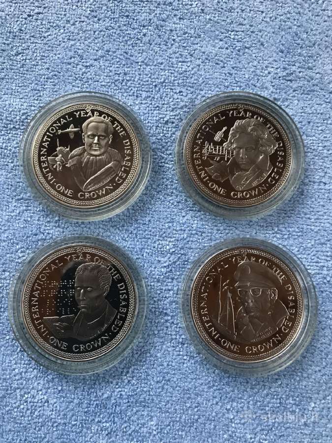 Monetos Isle of Man 1981m. 1 krona, cu-ni proof - nuotraukos Nr. 2