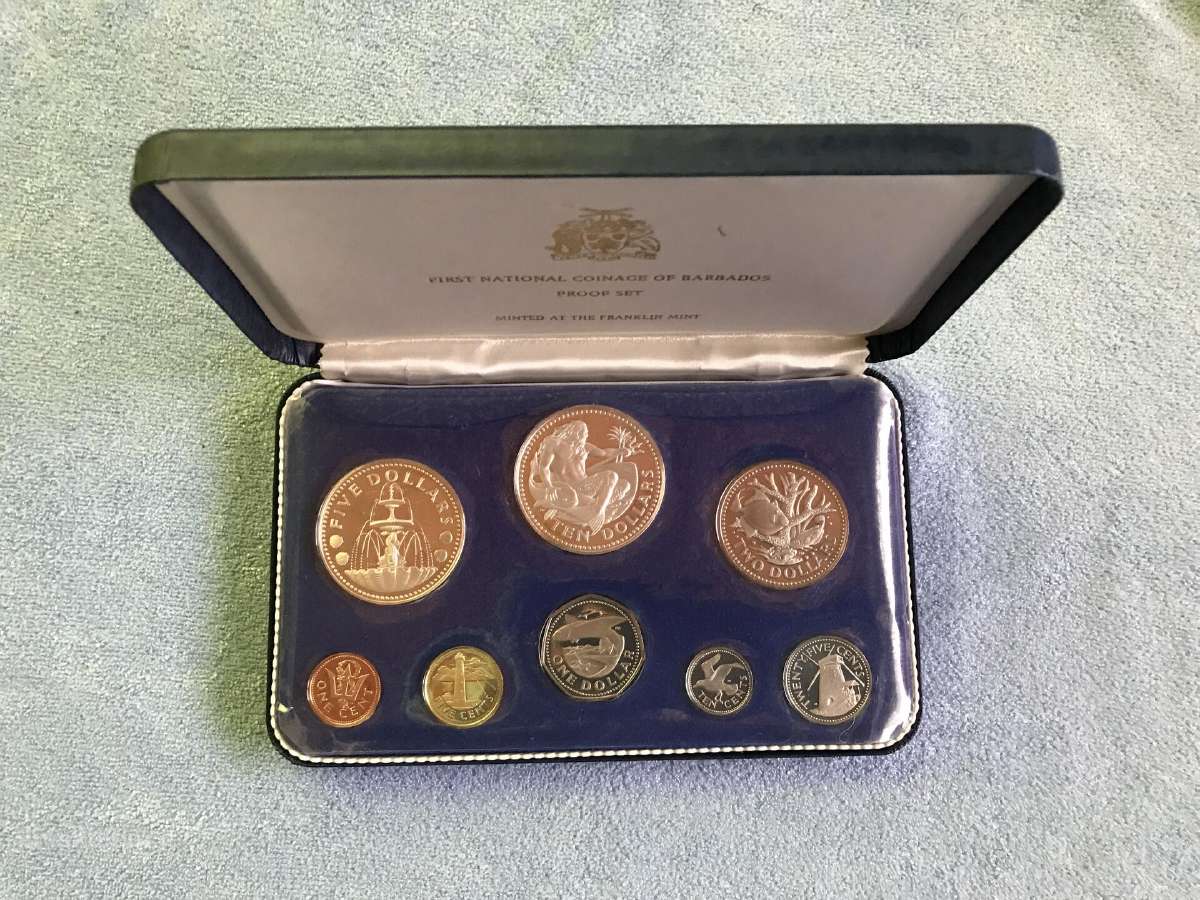 Monetos barbados 1973m ag ir cu-ni