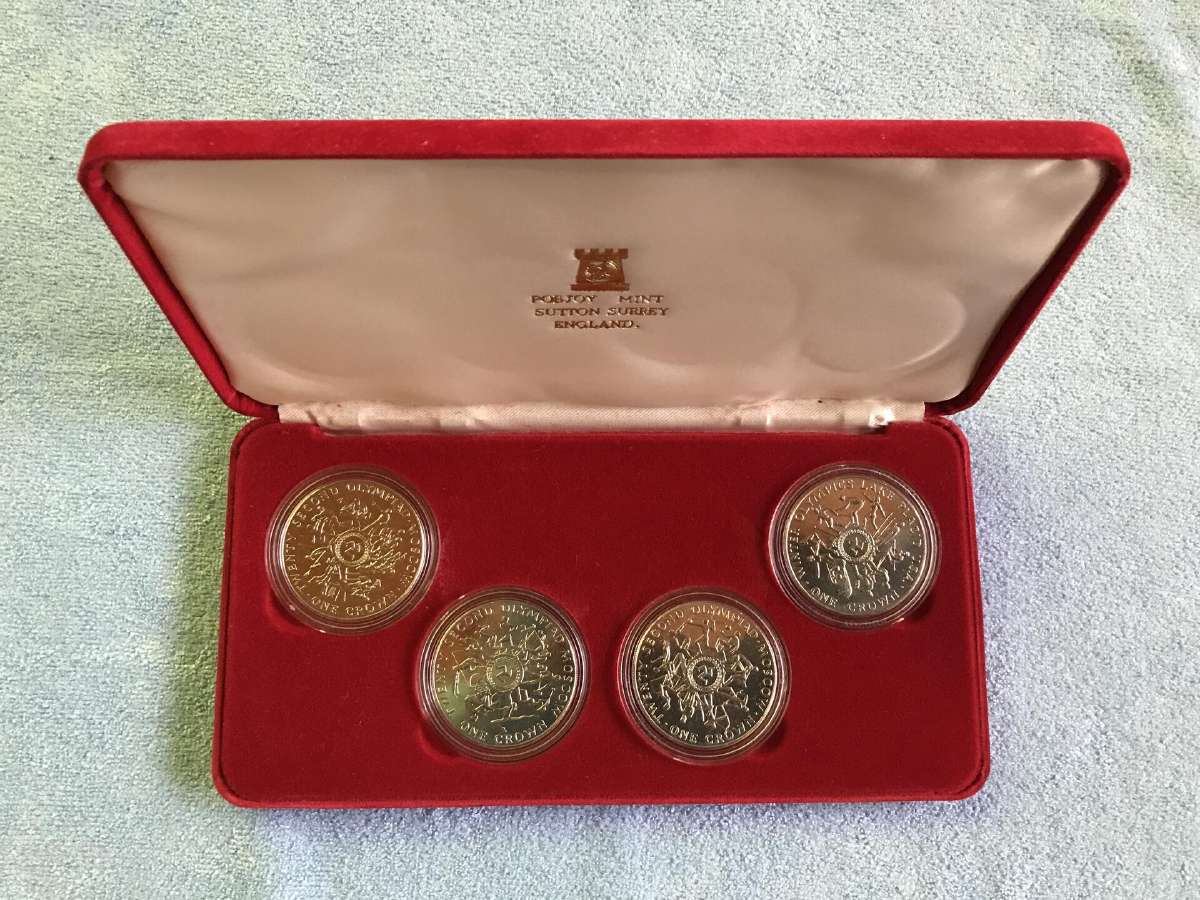 Monetos isle of man 1980m, 1 krona, cu-ni