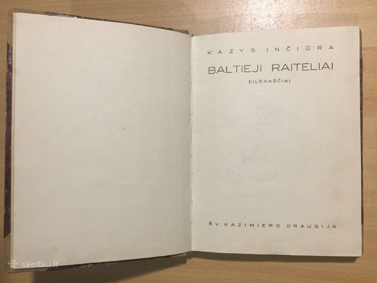 Baltieji raiteliai, Kazys Inčiūra. 1938 m.