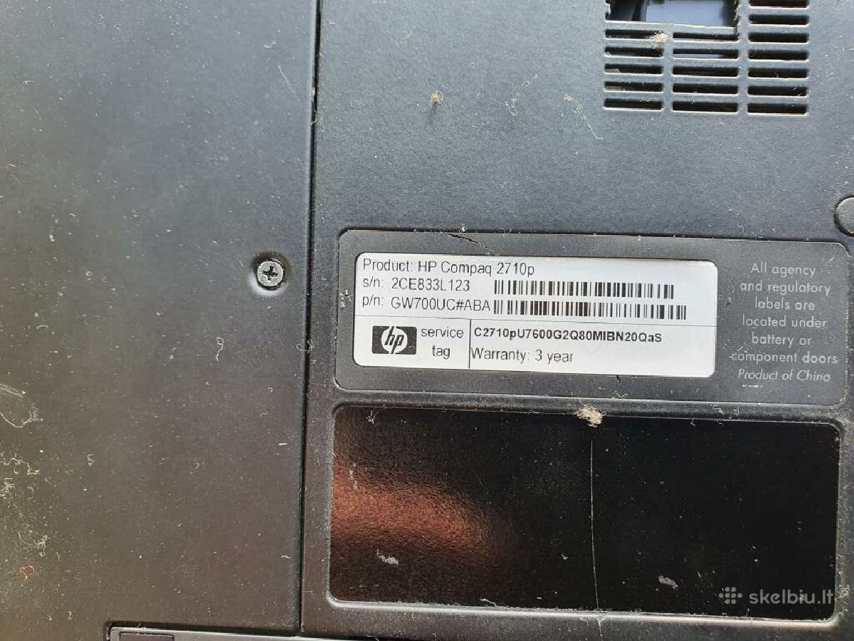 Hp Compaq 2710p - nuotraukos Nr. 8