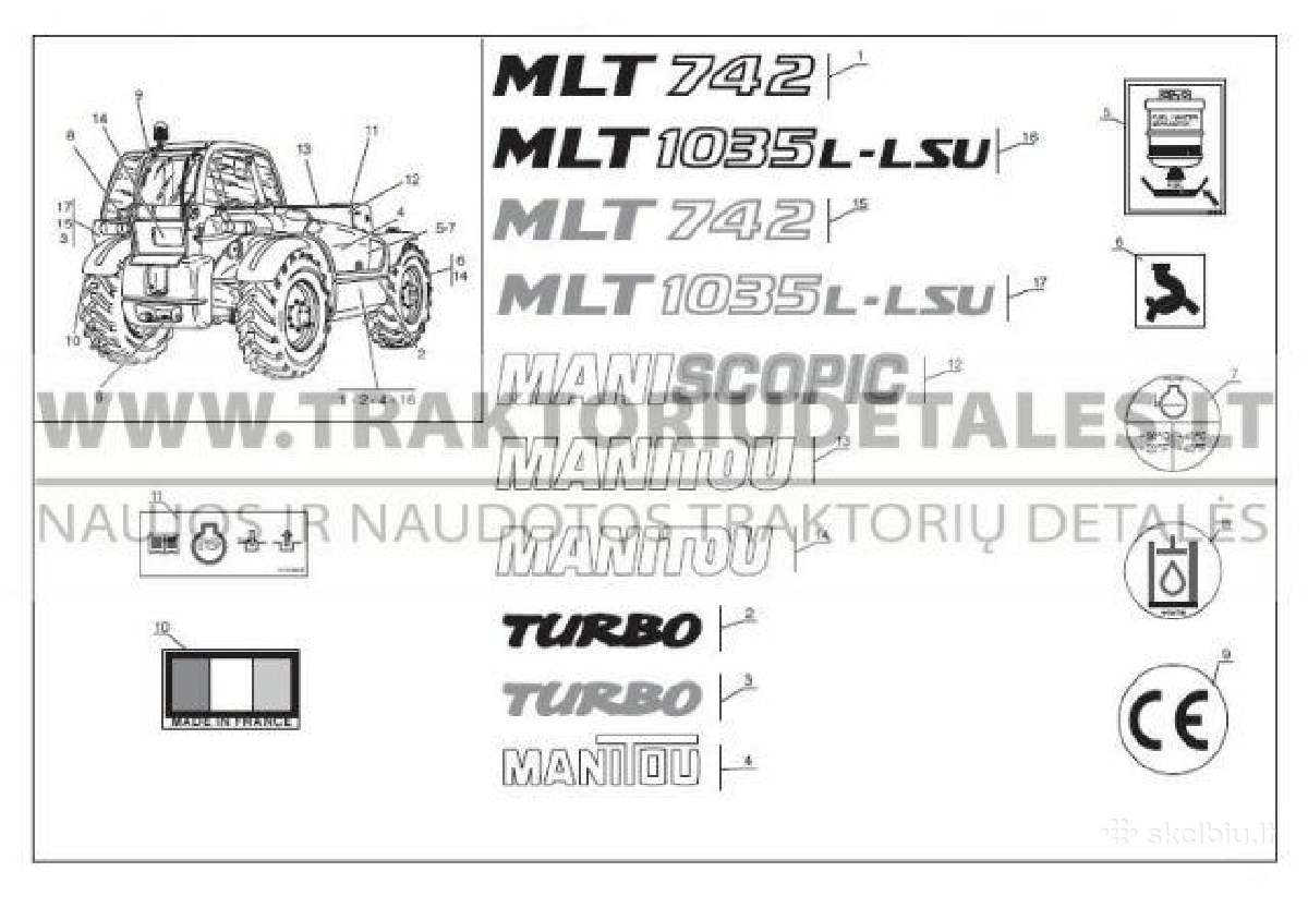 Manitou atsarginės dalys, Manitou detalės, Manitou - nuotraukos Nr. 5