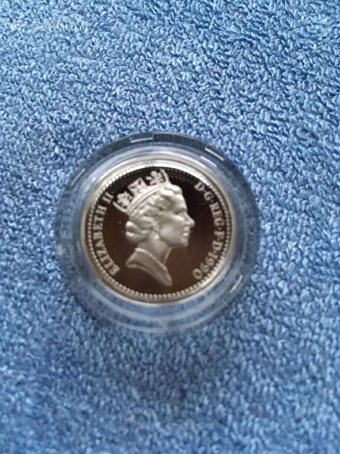Moneta UK 1990m. 1 svaras, sidabras - nuotraukos Nr. 2