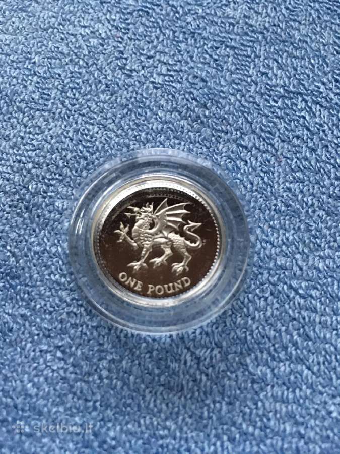 Moneta UK 2000m. 1 svaras, sidabras