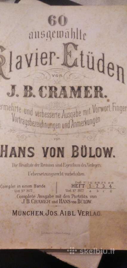 J.b.cramer Etiudai fortepijonui