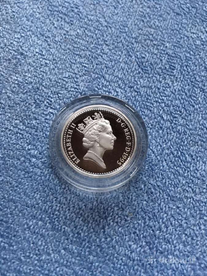 Moneta UK 1995m. 1 svaras, sidabras - nuotraukos Nr. 2