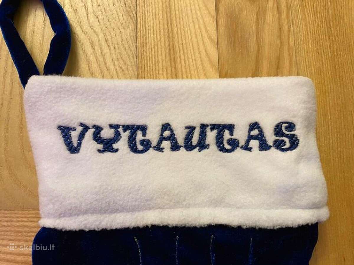 Vardinė siuvinėta veliūro kalėdinė kojinė Vytautas - nuotraukos Nr. 3