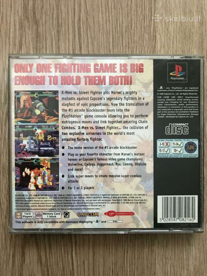 Marvel Comics - X-men Vs. Street Fighter - Ps1 - nuotraukos Nr. 2