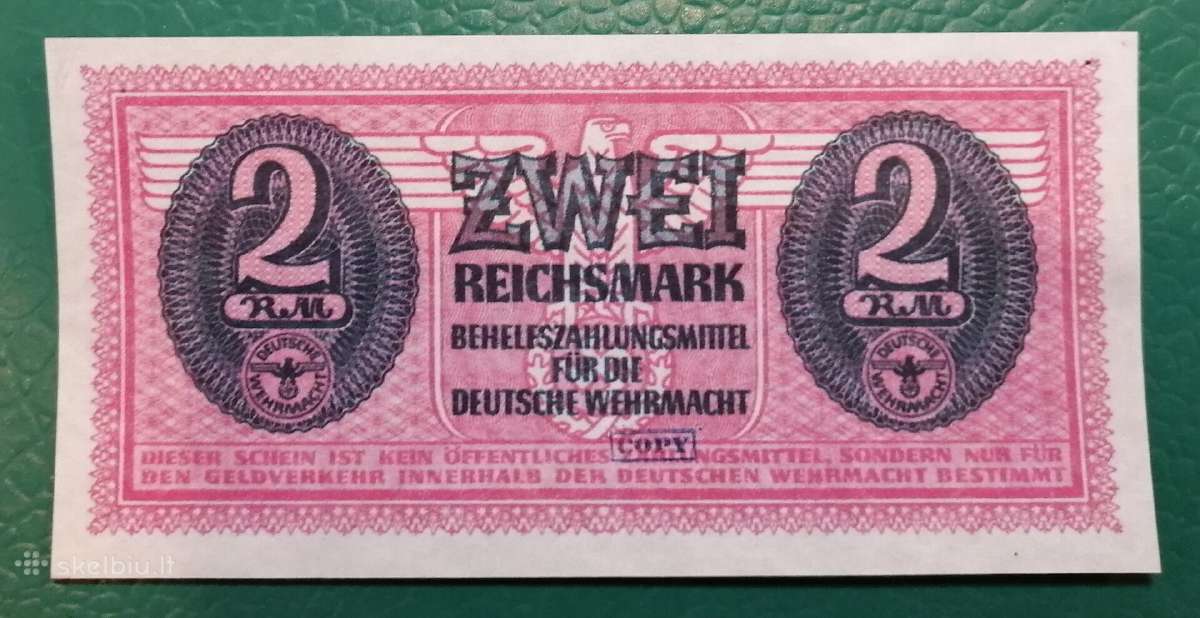 Vermachto 1942 2 reichsmarkės Copy