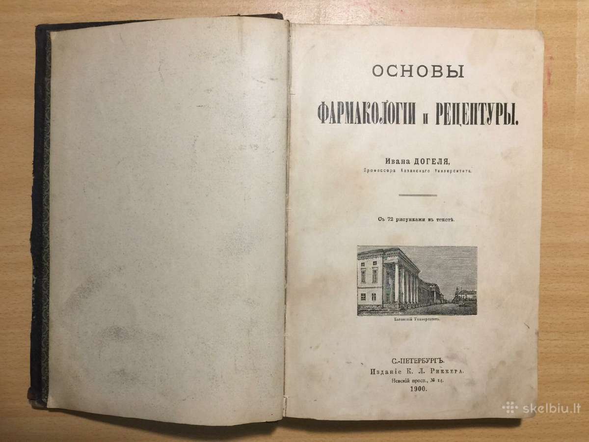 Основы фармакологии и рецептуры И.догеля, 1900 г.