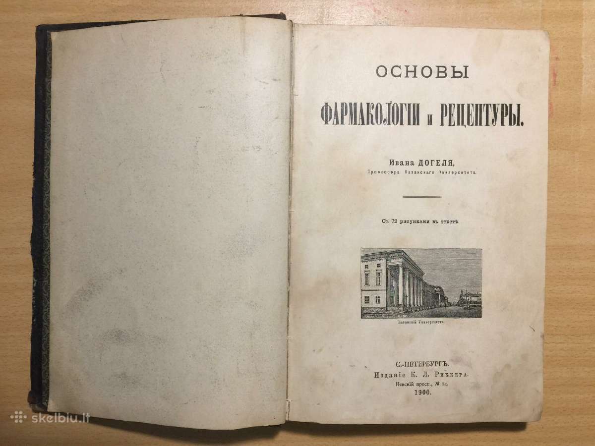 Основы фармакологии и рецептуры И.догеля, 1900 г.