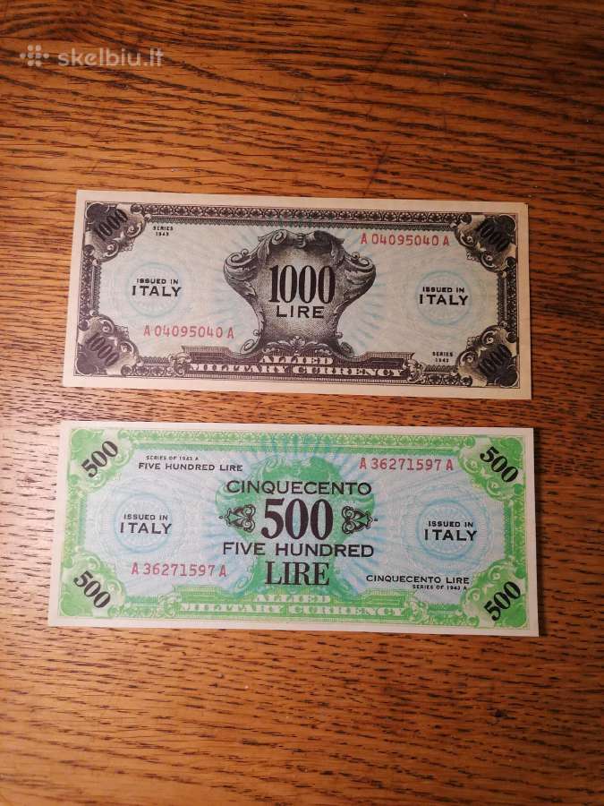 Italija 1943 1000 ir 500 lire Copy - nuotraukos Nr. 2
