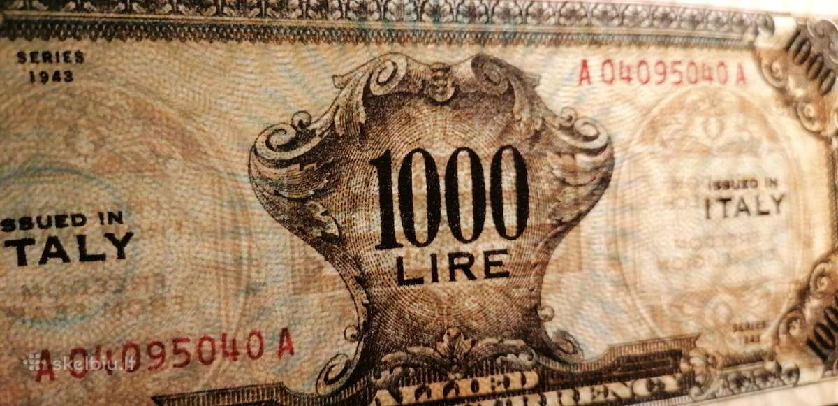 Italija 1943 1000 ir 500 lire Copy - nuotraukos Nr. 5