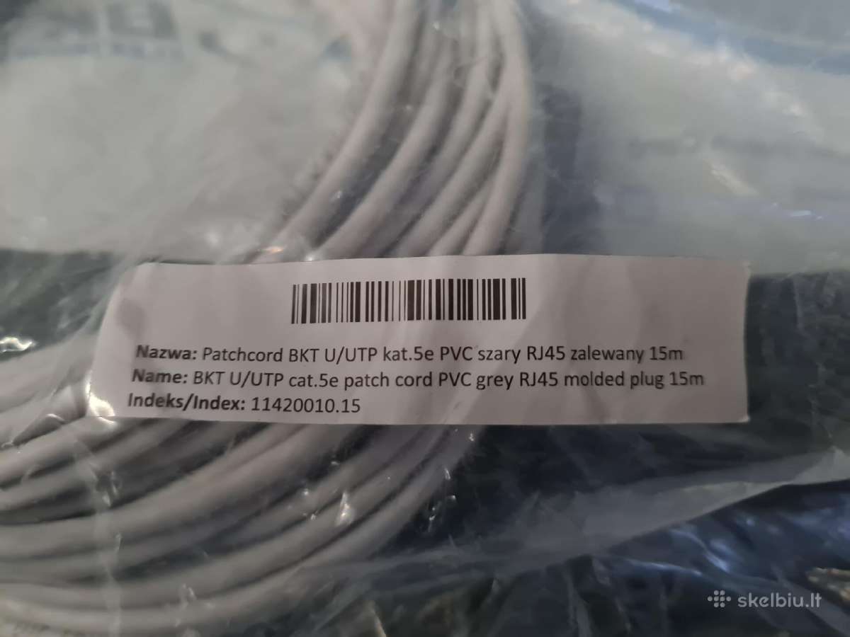 Naujas internetinis Utp laidas, kabelis Rj45 15m - nuotraukos Nr. 2