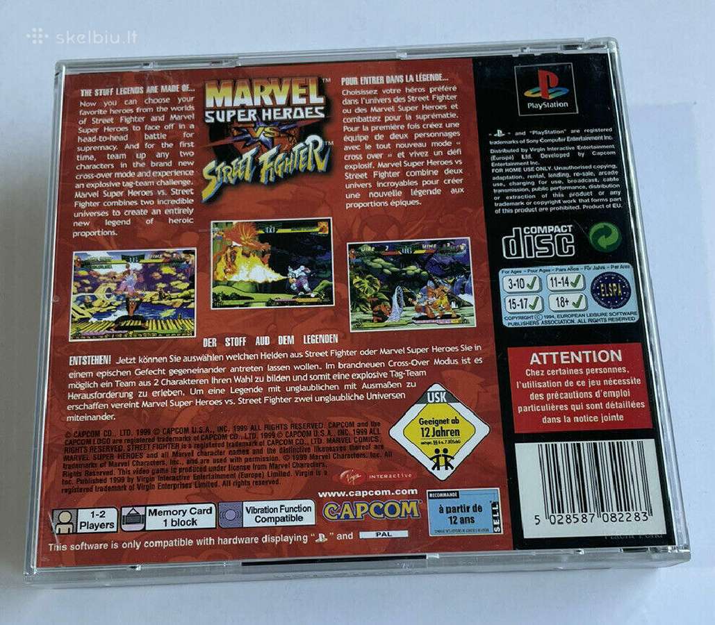 Marvel Super Heroes vs Street fighter Ps1 Pal - nuotraukos Nr. 10