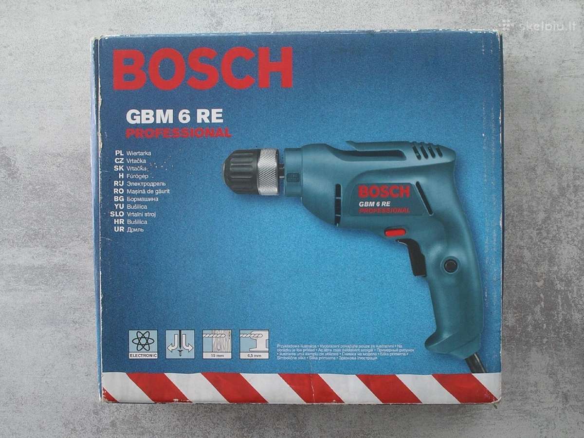 Elektrinė drėlė, grąžtas, gręžtuvas Bosch Gbm 6 Re - nuotraukos Nr. 10