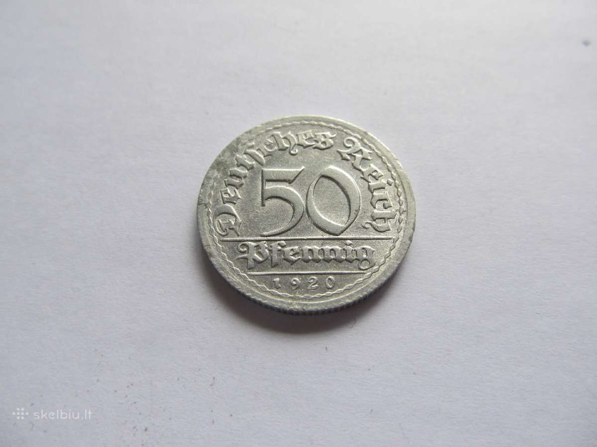50 pfennig , Vokietija , 1920 D, J