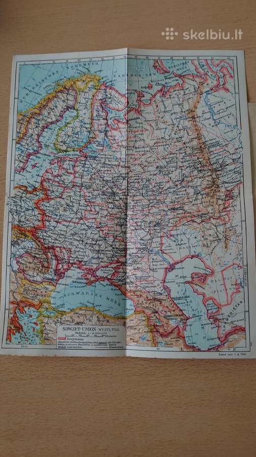 Prieškario Sovietų Sąjungos žemėlapis ir knygutė - nuotraukos Nr. 4