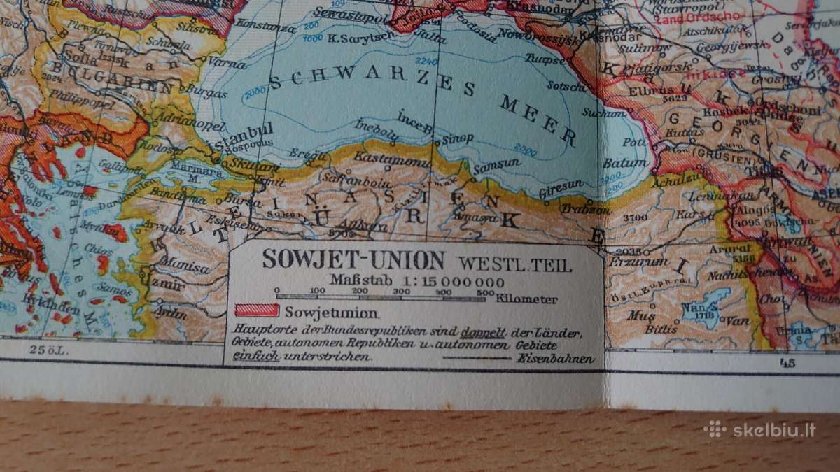 Prieškario Sovietų Sąjungos žemėlapis ir knygutė - nuotraukos Nr. 6