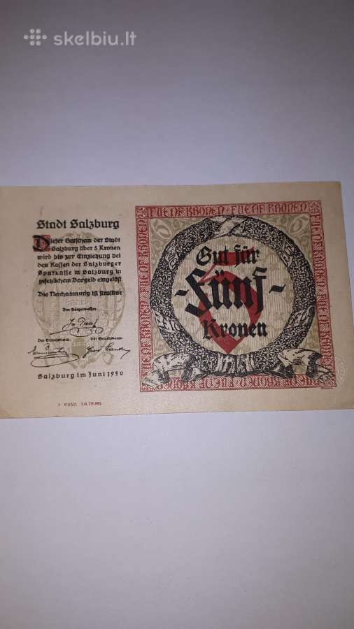 Austrijos notgeldai 5 kronos - nuotraukos Nr. 2