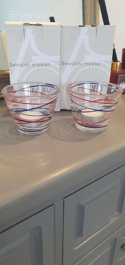 Hand made Swedish crystal žvakidės