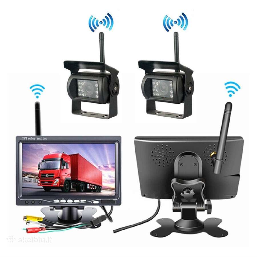 Bevieles galinio vaizdo kamera ir LCD monitorius 7