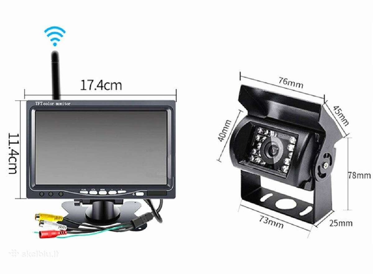 Bevieles galinio vaizdo kamera ir LCD monitorius 7 - nuotraukos Nr. 2