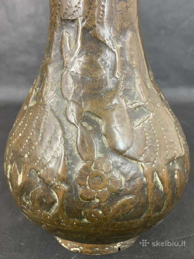 Senovinė žalvarinė vaza su ornamentais - nuotraukos Nr. 5