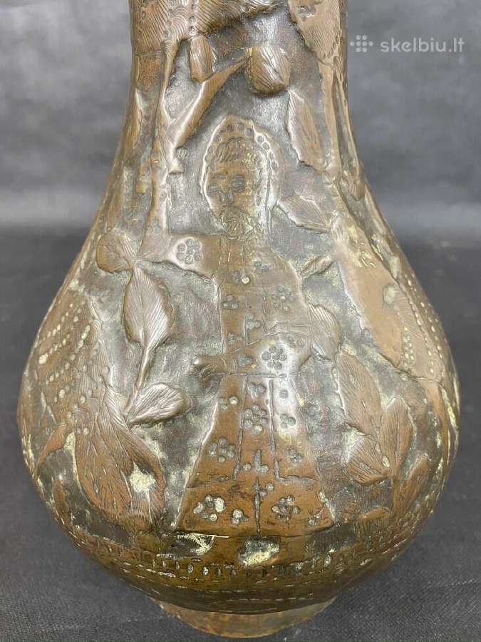 Senovinė žalvarinė vaza su ornamentais - nuotraukos Nr. 6