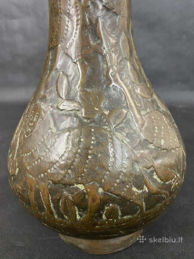 Senovinė žalvarinė vaza su ornamentais - nuotraukos Nr. 7
