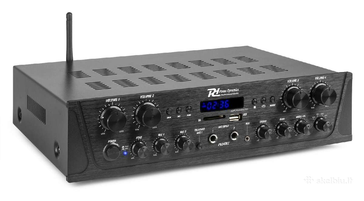 V240bt stiprintuvas 4x 100w, su Bt, Usb, Fm