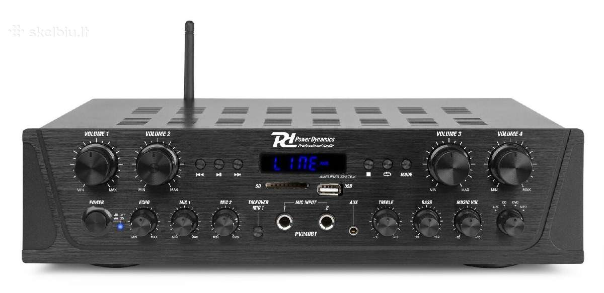 V240bt stiprintuvas 4x 100w, su Bt, Usb, Fm - nuotraukos Nr. 3