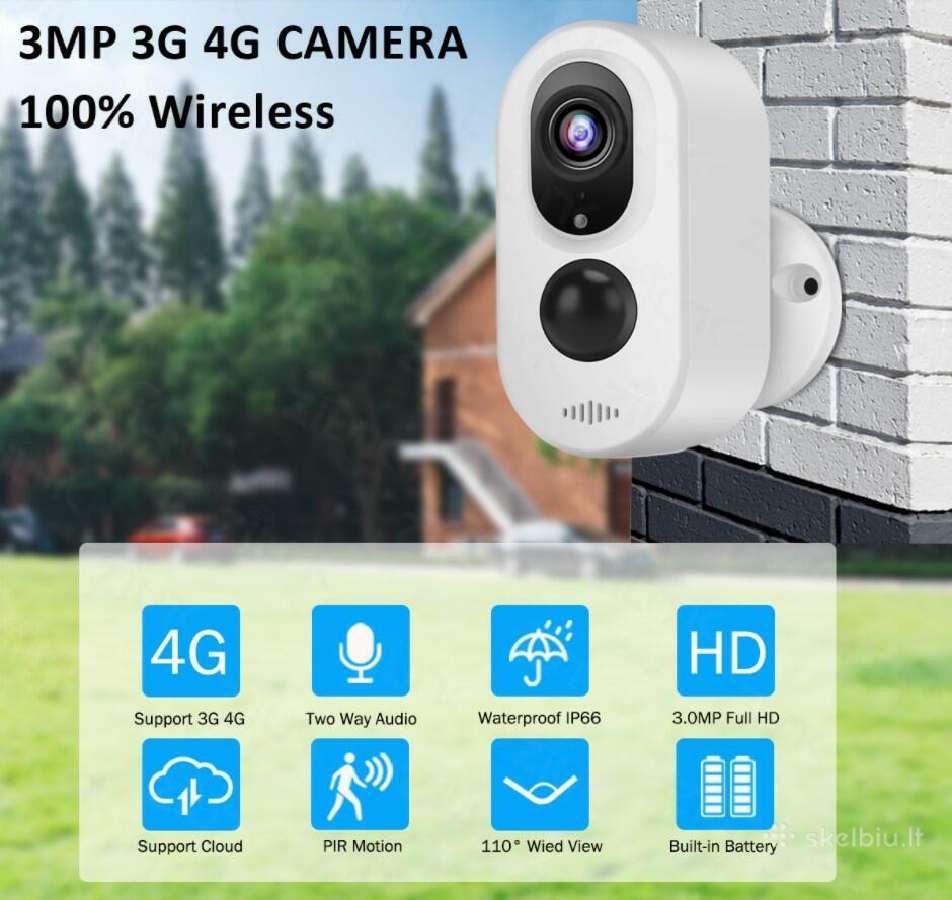 Belaidė 4G lauko kamera su sim ir baterija - nuotraukos Nr. 3
