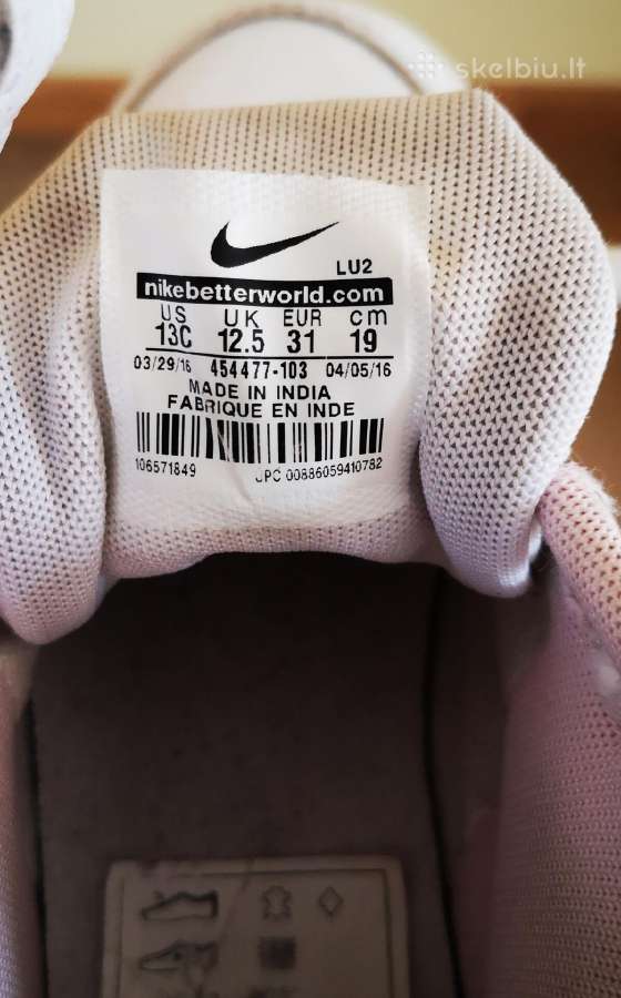 Balti Nike sportiniai batai 31 d. - nuotraukos Nr. 3