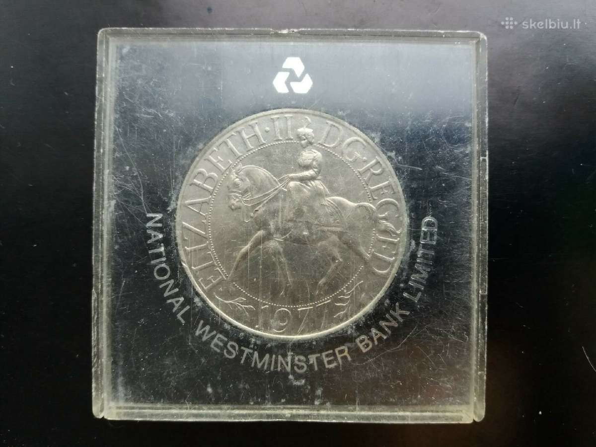 Jungtinės Karalystės 25 pensų proginė moneta 1977 - nuotraukos Nr. 2