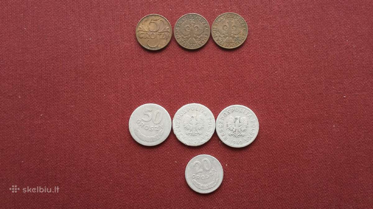 Monetos.lenkija.1938,1939,1949 m.