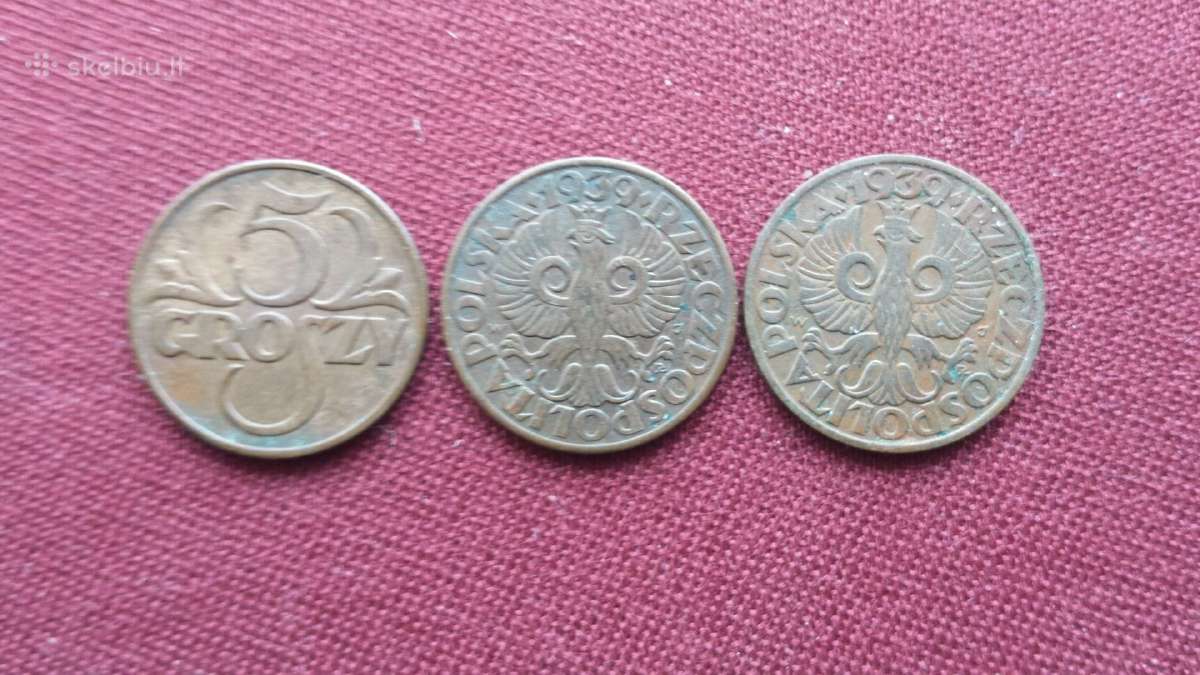 Monetos.lenkija.1938,1939,1949 m. - nuotraukos Nr. 2