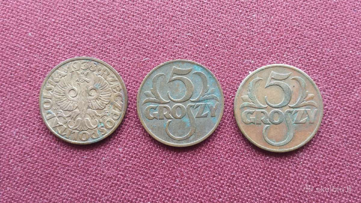 Monetos.lenkija.1938,1939,1949 m. - nuotraukos Nr. 3