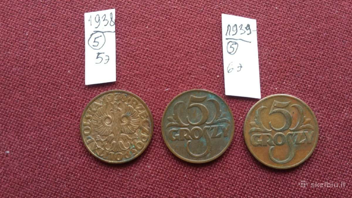 Monetos.lenkija.1938,1939,1949 m. - nuotraukos Nr. 4