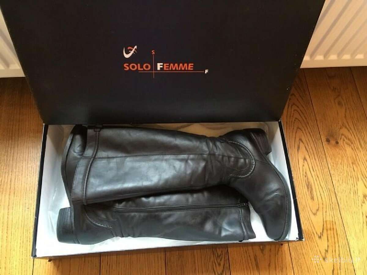 Solo Femme odiniai ilgaauliai su natūraliu kailiuk