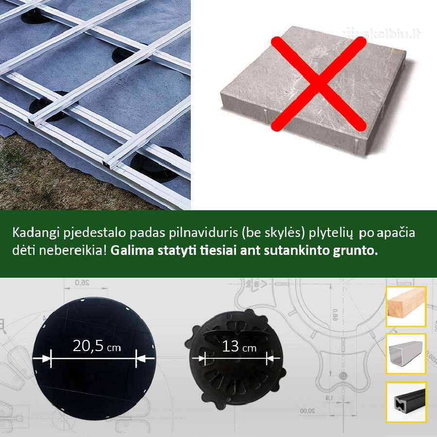 Reguliuojami pjedestalai, reguliuojamos atramos - nuotraukos Nr. 21