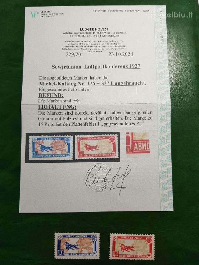 Ssr 1927 m. Oro pastas, svarus su klaida+sertif.