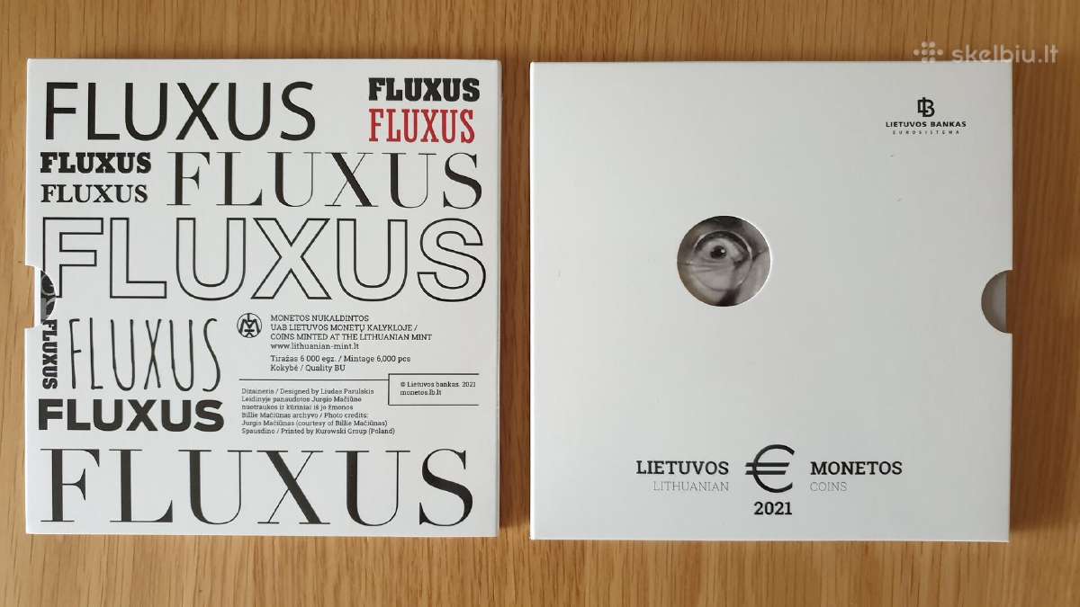 2021 m.apyvartinių eurų monetų rinkinys Fluxus - nuotraukos Nr. 2
