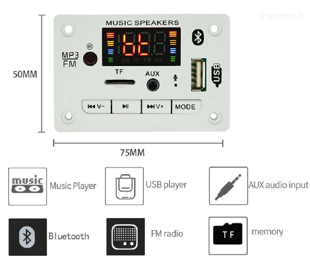 Grotuvo moduliai Usb/fm/aux/bluetooth įvairūs - nuotraukos Nr. 2